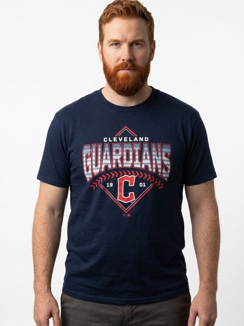 FANATICS | NEW MLB Cleveland Guardians Navy Blue Graphic Tee Men’s Size X-Large
